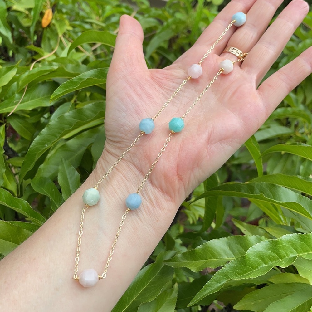 Hand made necklace with multicolored stones